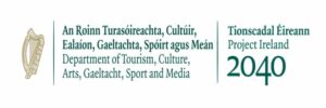 Department of Tourism, Culture, Arts, Gaeltacht, Sport and Media, and Project Ireland 2040 Logo.